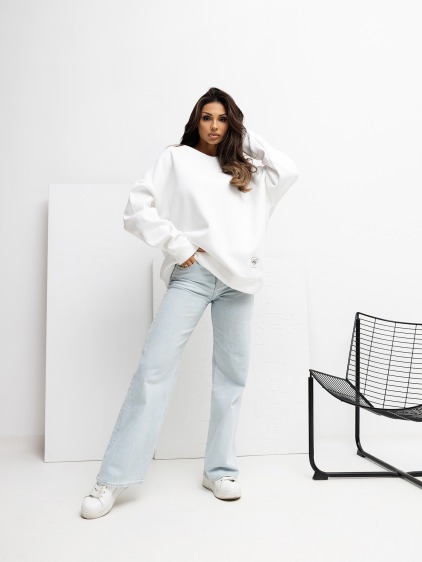 Ecru alap oversized pulóver RUE PARIS