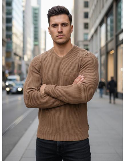Férfi pulóver, barna