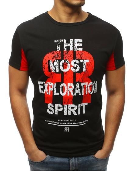 Pánske štýlové tričko s potlačou čiernej