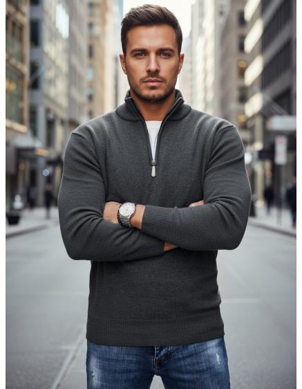 Férfi pulóver, világosszürke