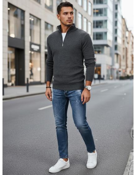 Férfi pulóver, világosszürke