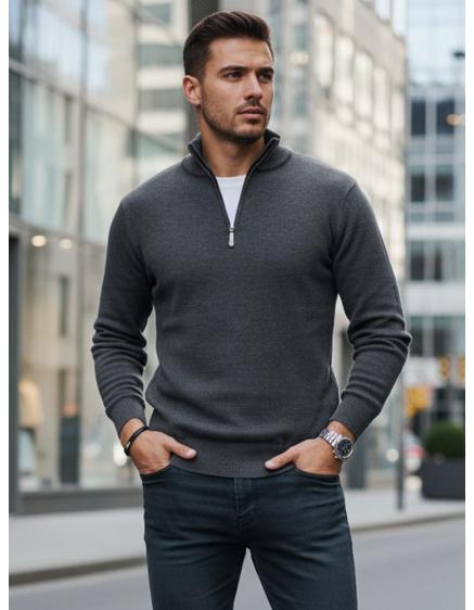 Férfi pulóver, világosszürke