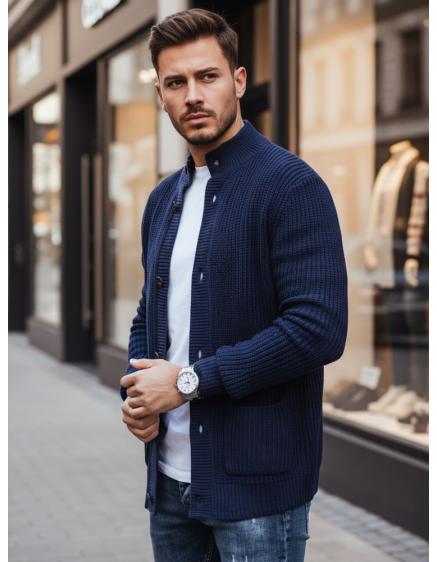 Pánský svetr, kardigan, námořnicky modrý