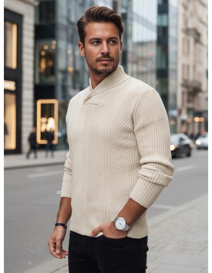 Férfi bézs pulóver