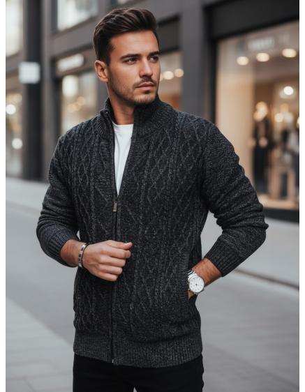 Férfi sötét szürke pulóver