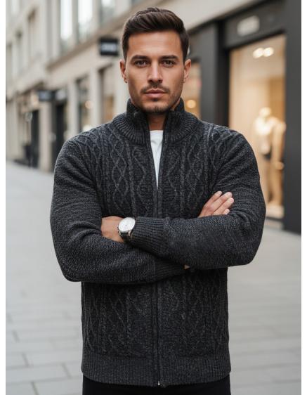 Férfi sötét szürke pulóver