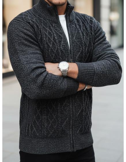Férfi sötét szürke pulóver