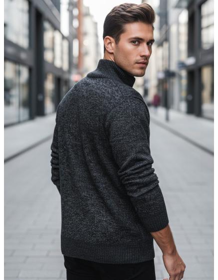 Férfi sötét szürke pulóver