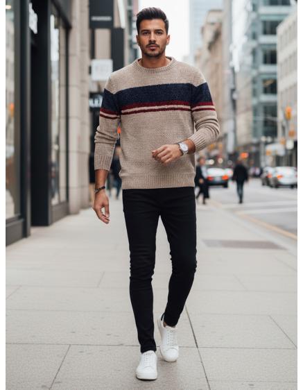 Férfi barna pulóver