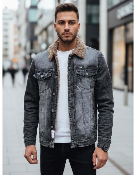 Pánska zimná bunda s podšívkou, čierna