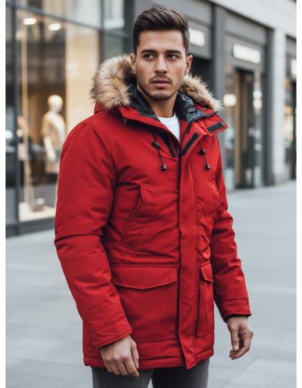 Pánska zimná bunda, červená