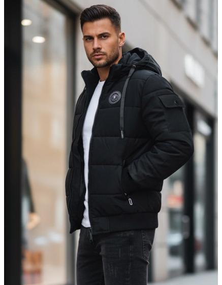 Pánska prešívaná bunda, čierna