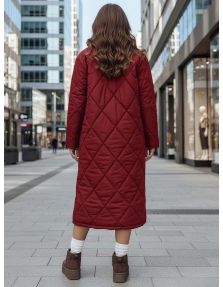 Női téli kabát WARMISSA, steppelt, bordó