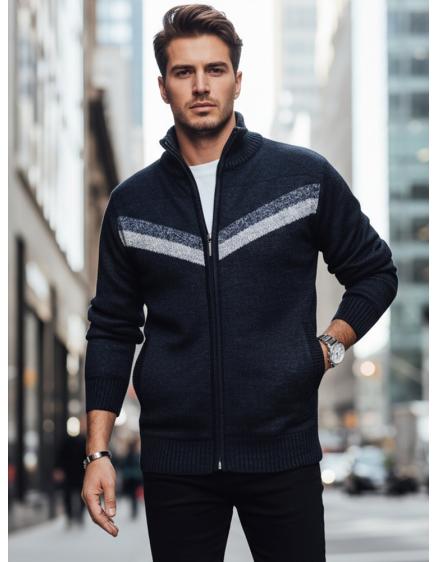 Pánský svetr rozepínací tmavě modrý