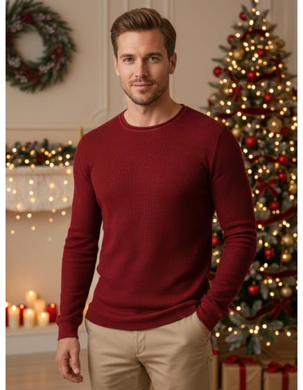 Férfi bordó pulóver