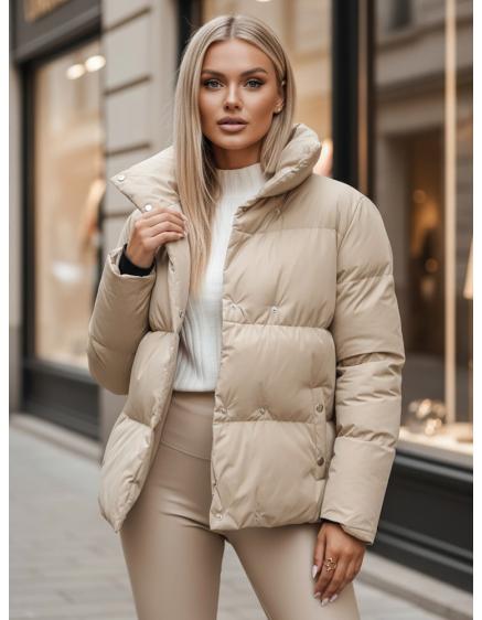 Dámská zimní prošívaná bunda LARO světle béžová