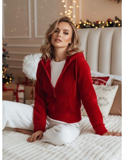 Dámská mikina s kapucí červená