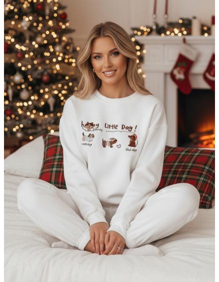 Dámská mikina oversize s jezevčíky JAMNIKOVE bílá