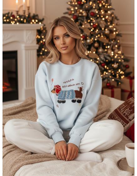 Dámská mikina oversize s výšivkou DOGSWEETY modrá