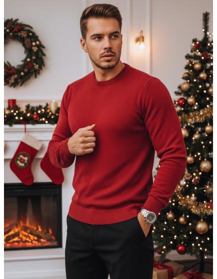 Férfi klasszikus bordó pulóver