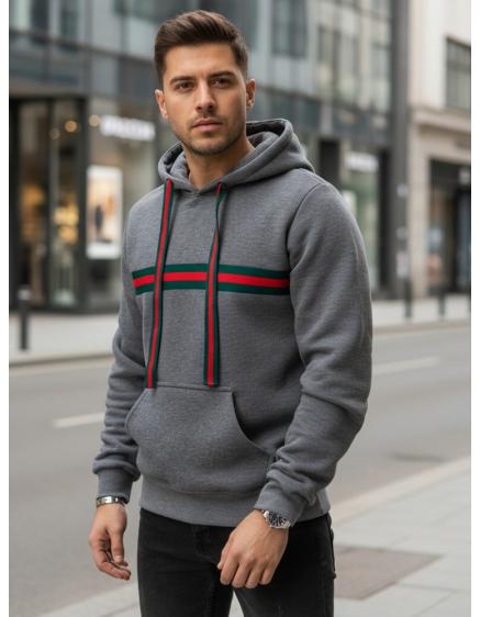 Pánská mikina s kapucí tmavě šedá