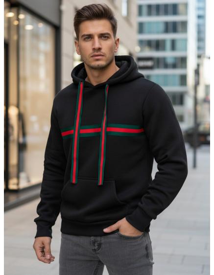 Pánska mikina s kapucňou, čierna