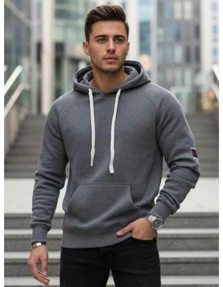 Pánská mikina s kapucí šedá