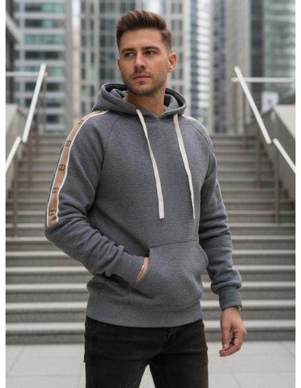 Pánská mikina s kapucí šedá