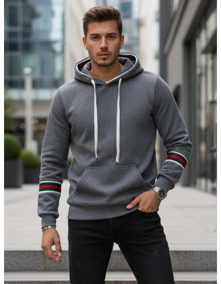Pánská mikina s kapucí šedá