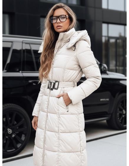 Dámská zimní prošívaná bunda s kapucí bílá