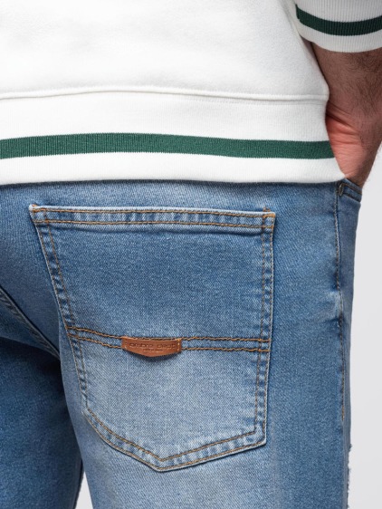 Pánské regular fit džíny s obnošeným efektem a klasickým zapínáním, modrá – fotografie produktu 5