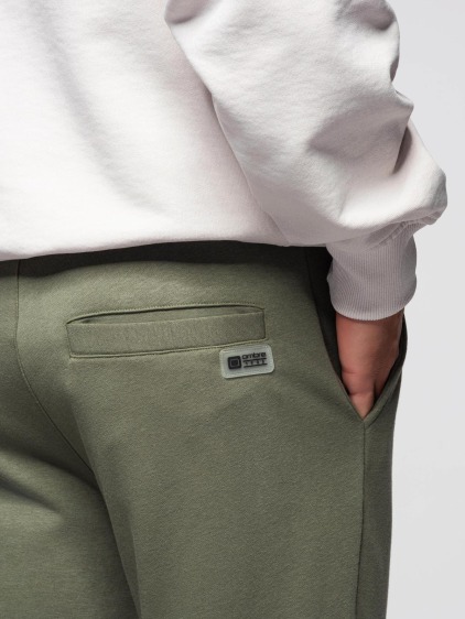 Férfi regular fit jogger melegítőnadrág rugalmas passzéval, olívazöld – fotografie produktu 6