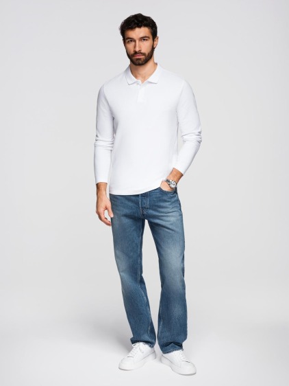 Pánská regular fit polokošile s dlouhým rukávem, bílá – fotografie produktu 3