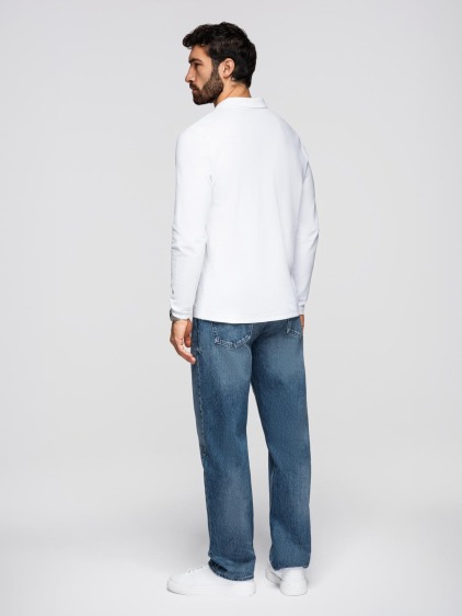 Pánská regular fit polokošile s dlouhým rukávem, bílá – fotografie produktu 5