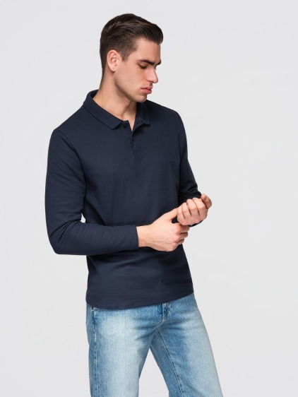Pánská regular fit polokošile s dlouhým rukávem, námořnická modrá – fotografie produktu 4