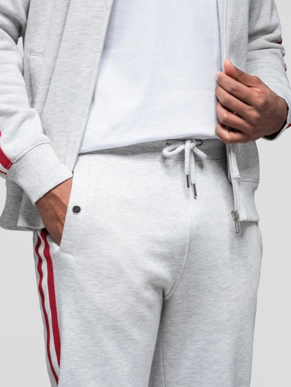 Pánská sportovní souprava se stojáčkem a mikinou na zip, šedá – fotografie produktu 4