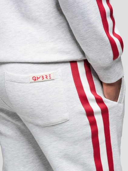 Pánská sportovní souprava se stojáčkem a mikinou na zip, šedá – fotografie produktu 5