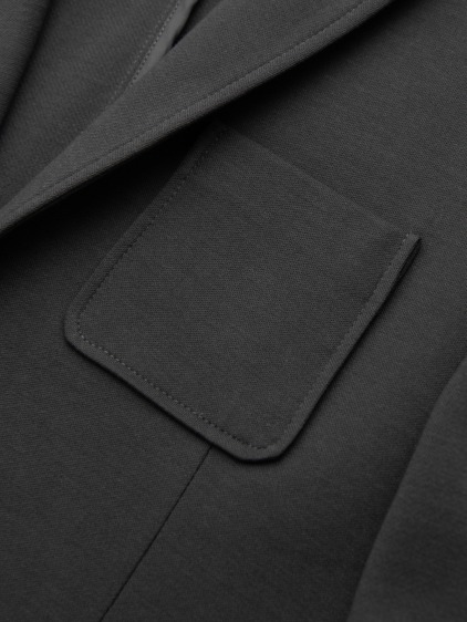 Pánské slim fit pletené sako se třemi předními kapsami a jemnou strukturou, tmavě šedé – fotografie produktu 11