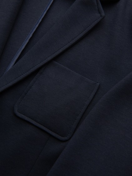 Pánské slim fit pletené sako se třemi předními kapsami a jemnou strukturou, námořnické modré – fotografie produktu 11