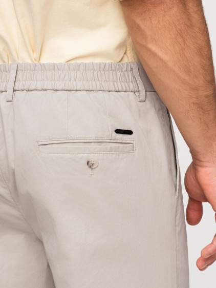 Pánské celoroční regular fit chino kalhoty se zapínáním na zip a knoflík, béžové – fotografie produktu 5