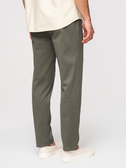 Pánské celoroční regular fit chino kalhoty se zapínáním na zip a knoflík, khaki – fotografie produktu 3