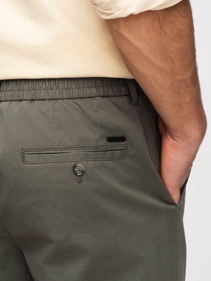 Pánské celoroční regular fit chino kalhoty se zapínáním na zip a knoflík, khaki – fotografie produktu 6