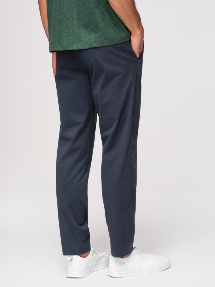 Pánské celoroční regular fit chino kalhoty se zapínáním na zip a knoflík, námořnická modrá – fotografie produktu 3