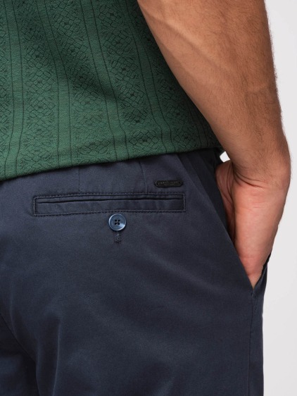 Pánské celoroční regular fit chino kalhoty se zapínáním na zip a knoflík, námořnická modrá – fotografie produktu 6