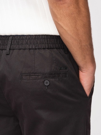 Pánské celoroční regular fit chino kalhoty se zapínáním na zip a knoflík, černé – fotografie produktu 5