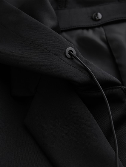 Pánské regular fit sako s odnímatelnou kapucí a vnitřní částí na zip, černé – fotografie produktu 9