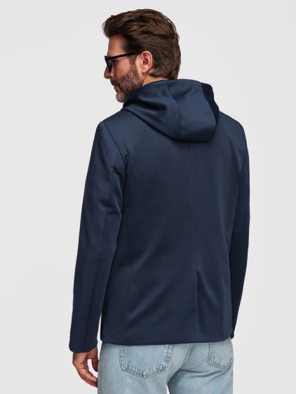 Pánské regular fit sako s odnímatelnou kapucí a vnitřní částí na zip, námořnická modrá – fotografie produktu 4