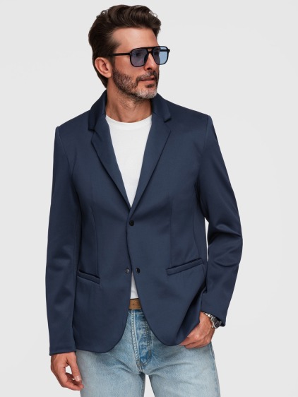 Pánské regular fit sako s odnímatelnou kapucí a vnitřní částí na zip, námořnická modrá – fotografie produktu 6
