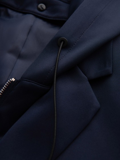 Pánské regular fit sako s odnímatelnou kapucí a vnitřní částí na zip, námořnická modrá – fotografie produktu 8