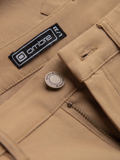 Férfi regular fit cargo nadrág patentos zsebfedőkkel, barna – fotografie produktu 8
